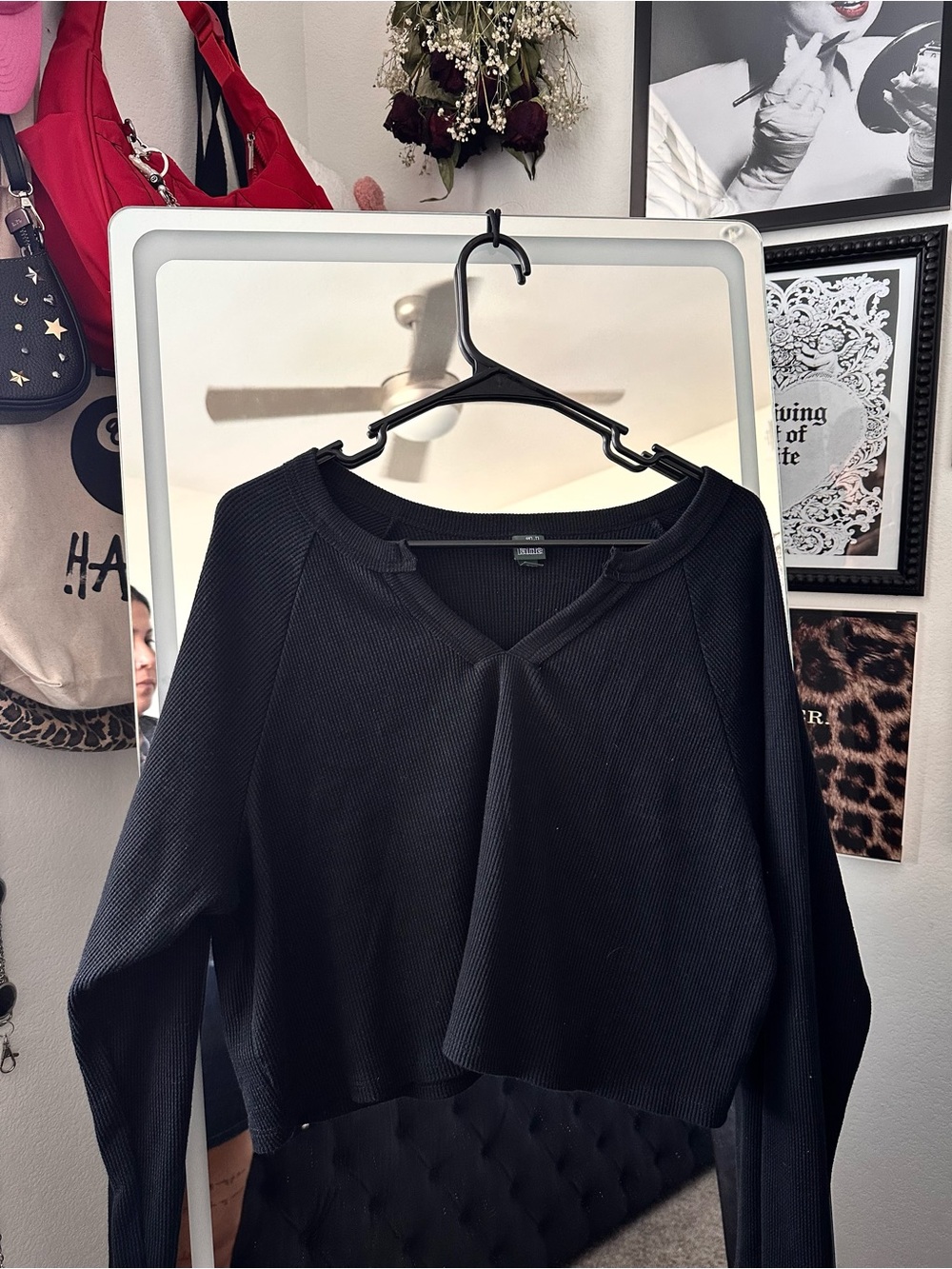 Waffle Knit Cropped Sweater